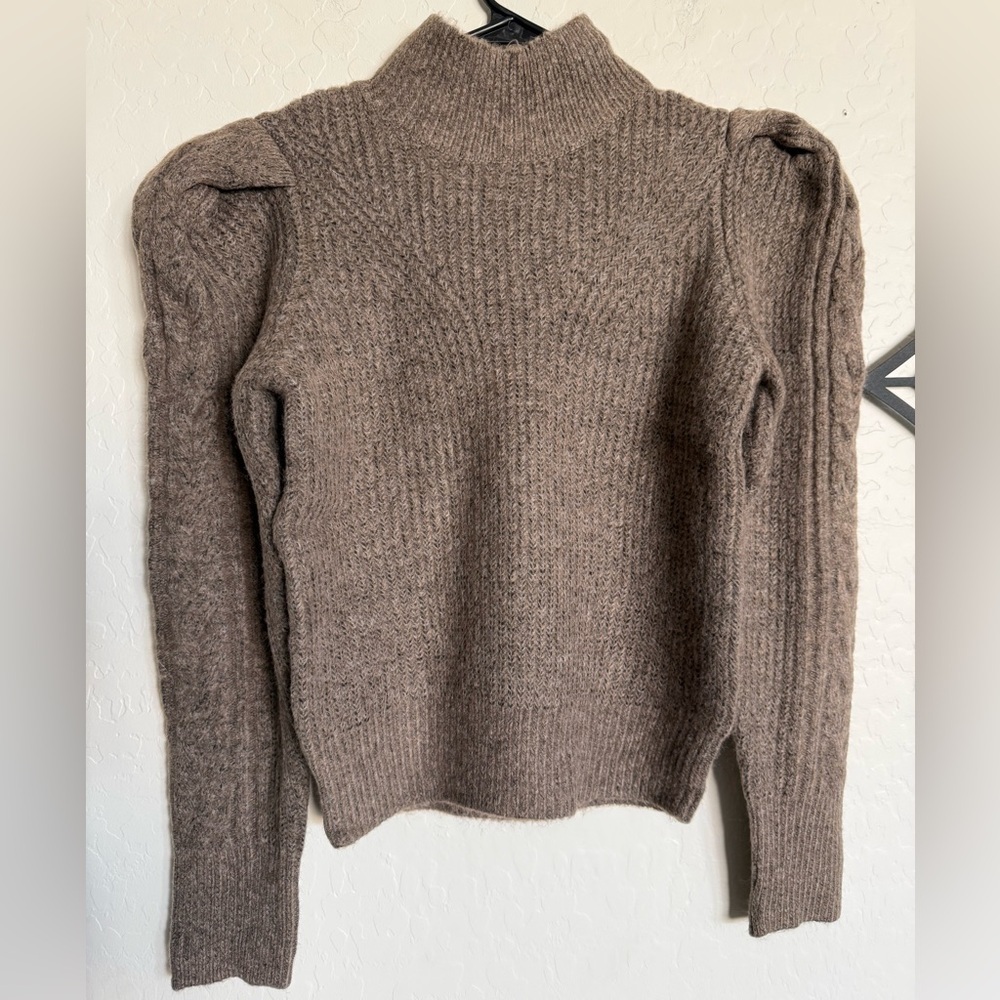 INDUSTRY Women’s Brown Puff-Sleeve Knit Sweater - Small - Picture 3 of 8